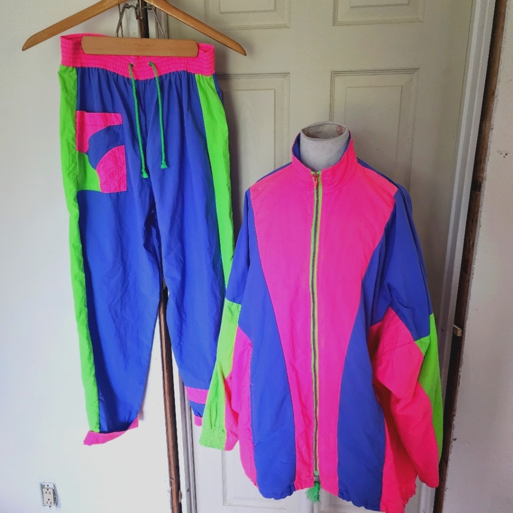 Vintage 80s Sporting life by catalina bomber sweat suit set
